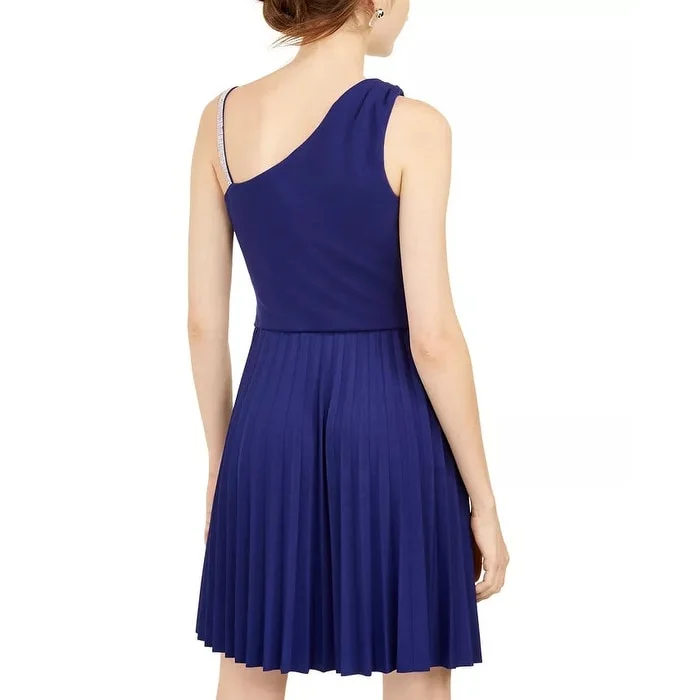 Bcx Women's Asymmetrical-Strap Dress Blue Size Large Backless unclassified dresses