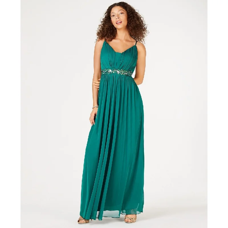 Teeze Me Women's Juniors' Beaded Grecian Gown, Dark Green Size 17 Sleeveless unclassified dresses Teeze Me Women's Juniors' Beaded Grecian Gown, Dark Green Size 17 Sleeveless unclassified dresses