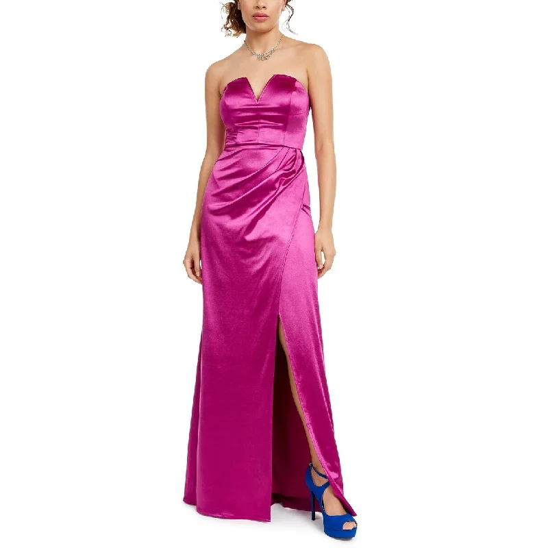 City Studios Juniors' Strapless Satin Slit Gown Purple Size 11 Comfortable unclassified dresses City Studios Juniors' Strapless Satin Slit Gown Purple Size 11 Comfortable unclassified dresses