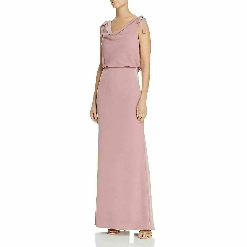Adrianna Papell Women's Blouson Cowlneck Gown Pink Size 6 Casual unclassified dresses