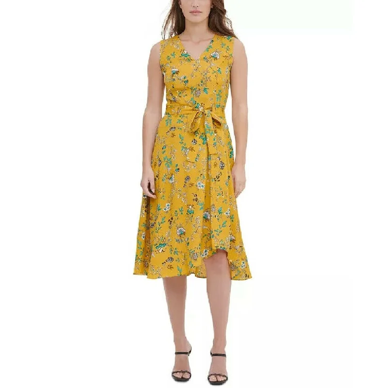 Calvin Klein Women's Printed Ruffed Tie-Front Dress Yellow Size 2 Popular unclassified dresses Calvin Klein Women's Printed Ruffed Tie-Front Dress Yellow Size 2 Popular unclassified dresses