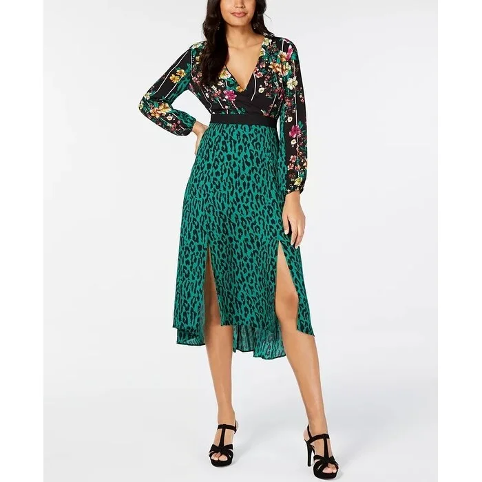 Thalia Sodi Women's Surplice Mixed Print Dress Green Size X-Large Women's unclassified dresses Thalia Sodi Women's Surplice Mixed Print Dress Green Size X-Large Women's unclassified dresses
