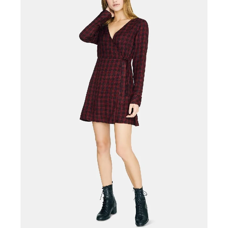 Sanctuary Women's Plaid Wrap Dress Black Size 14 Sequin unclassified dresses