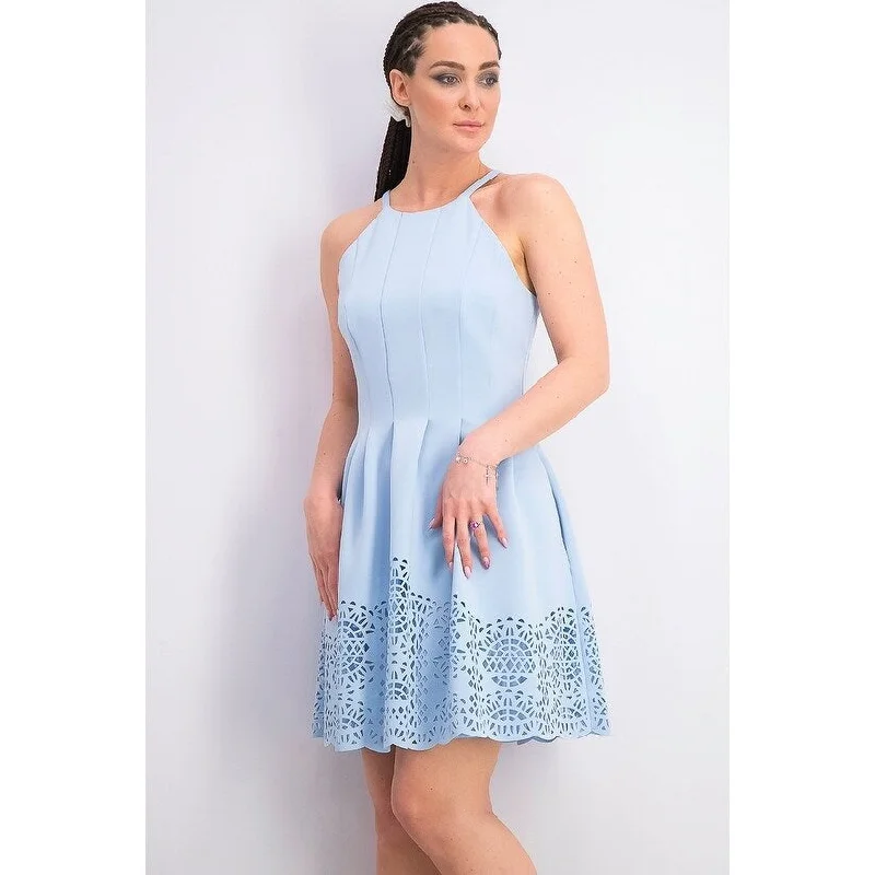 Vince Camuto Women's Cutout-Hem Fit & Flare Dress Blue Size 4 Fall unclassified dresses