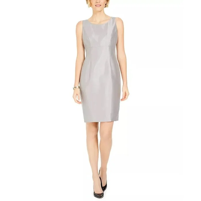 Kasper Women's Shiny Sheath Dress Silver Size 16 Everyday wear unclassified dresses