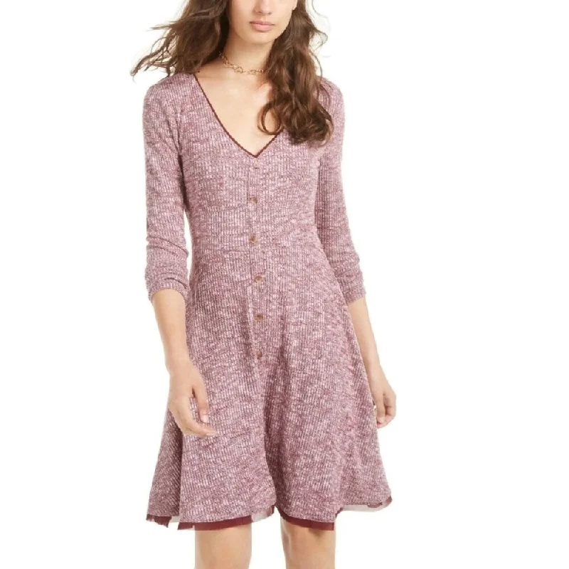 American Rag Juniors' Marled Rib-Knit Fit & Flare Dress Red Size L - Large Party unclassified dresses American Rag Juniors' Marled Rib-Knit Fit & Flare Dress Red Size L - Large Party unclassified dresses