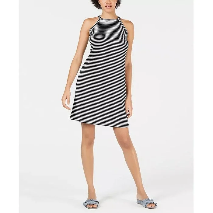 Maison Jules Women's Halter Shift Dress Black Size Large Trendy new unclassified dresses