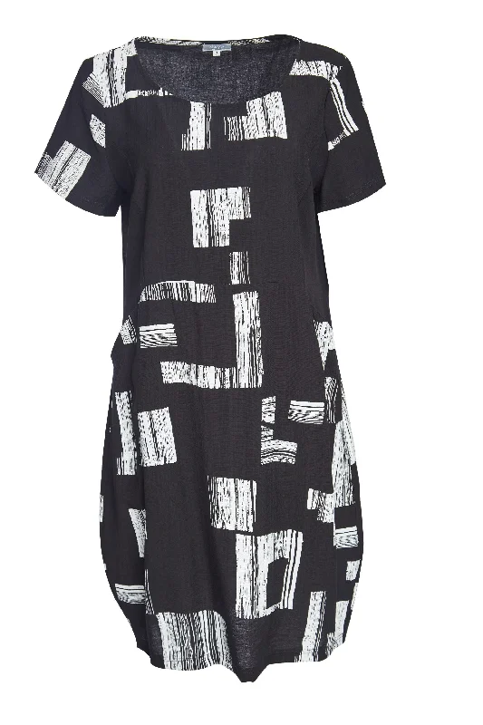 NAYA NAS23219 black & white dress