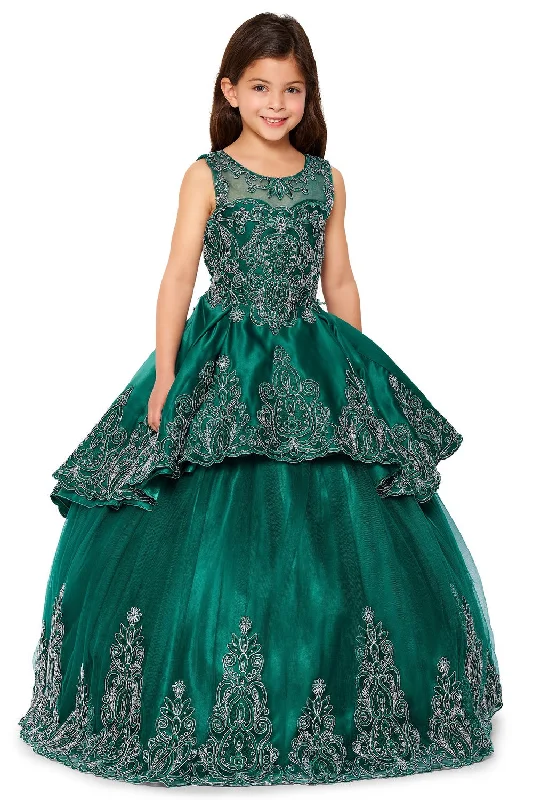 Girls 3 Piece Satin Gown by Cinderella Couture 8018