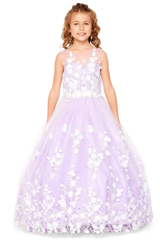 Girls Floral Applique Gown by Cinderella Couture 5108