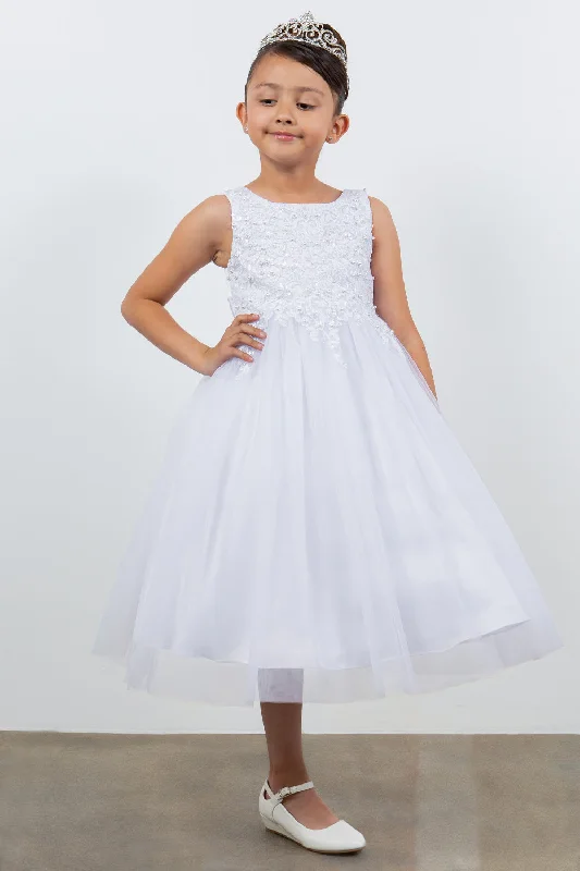 Girls Sleeveless Tulle Dress with Sequin Bodice by Cinderella Couture 5008