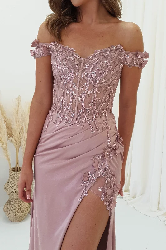 Khacy Embellished Gown | Mauve