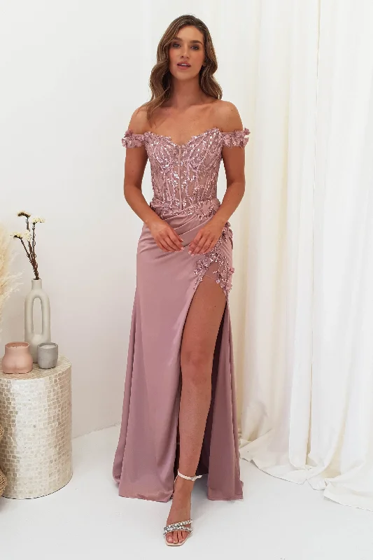 Khacy Embellished Gown | Mauve