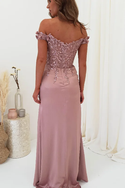 Khacy Embellished Gown | Mauve