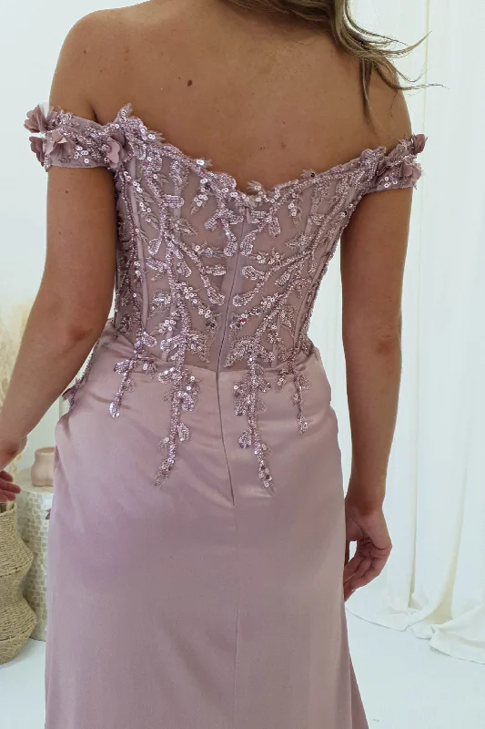 Khacy Embellished Gown | Mauve