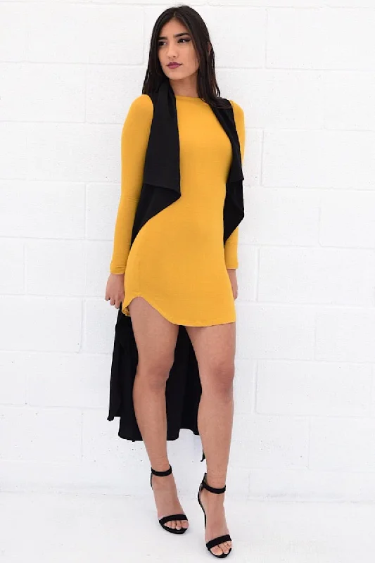 Lili, High neck long sleeve sexy dress