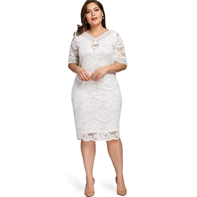 Plus Size V-Neck Casual Party Dress