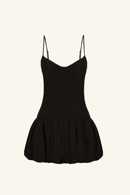 VENTO BUSTIER BUBBLE MINI DRESS - BLACK