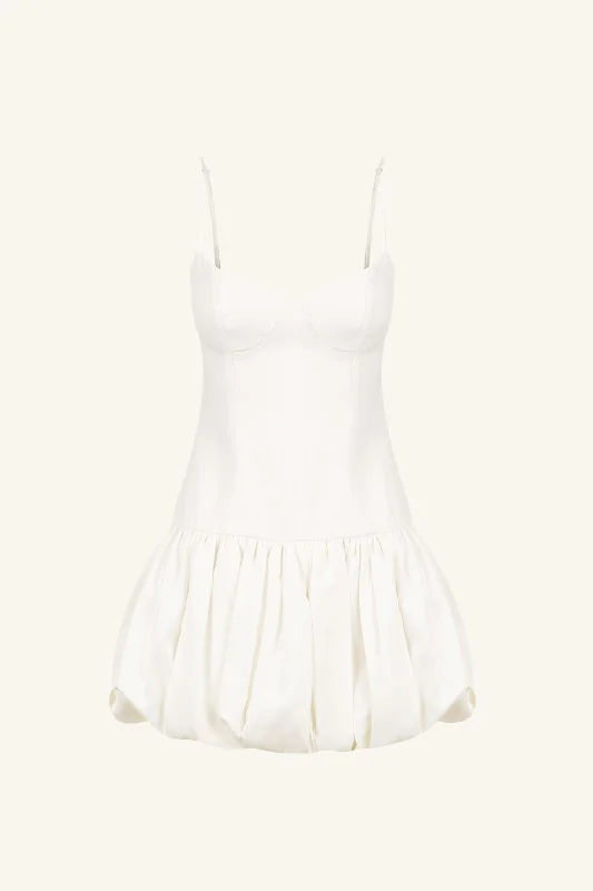 VENTO BUSTIER BUBBLE MINI DRESS - IVORY