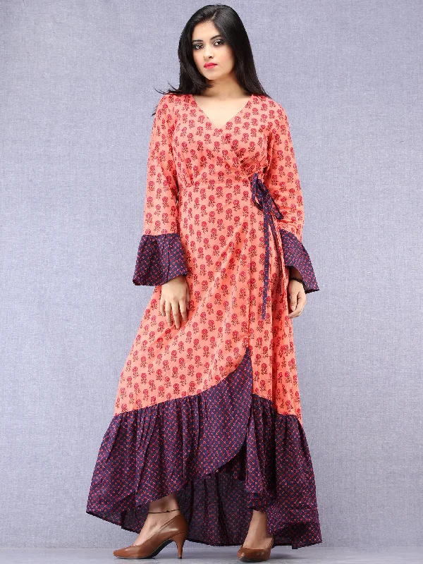 Kimono  - Hand Block Printed Cotton Long Dress  - D364F1877