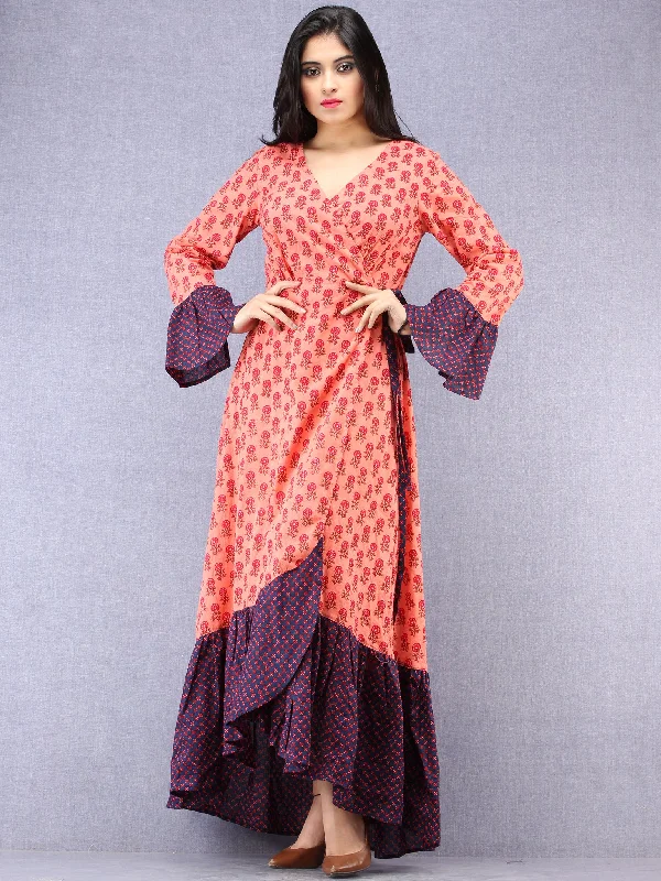 Kimono  - Hand Block Printed Cotton Long Dress  - D364F1877