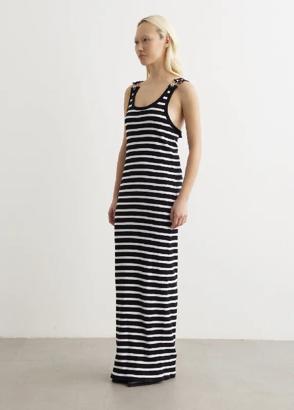 Ribbed Mariniere Long Dress