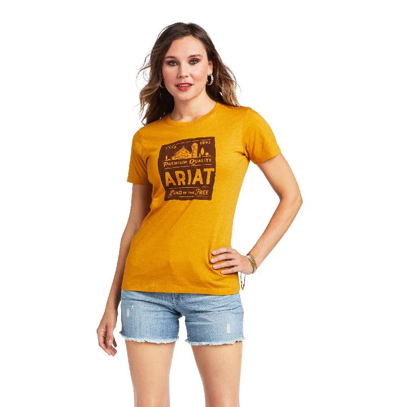 10039980 Ariat Women's Mustard Cactus Tee