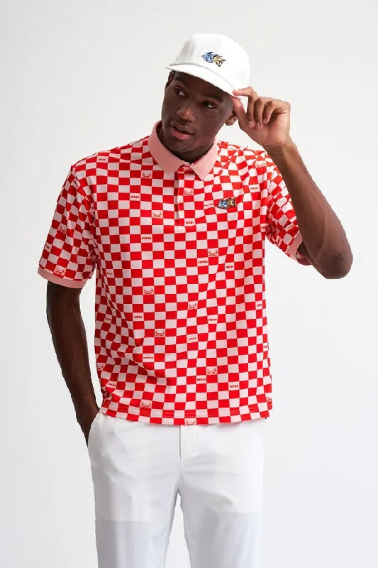 Chess-Patterned PoloT-Shirt(chess pattern polo t-shirt)