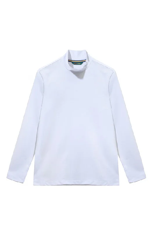 Mock-Neck Long-Sleeve Men T-Shirt(mock-neck long-sleeved T-shirt)