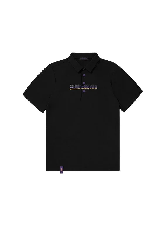 PURPLE BLOOD Script Polo HalfShirt