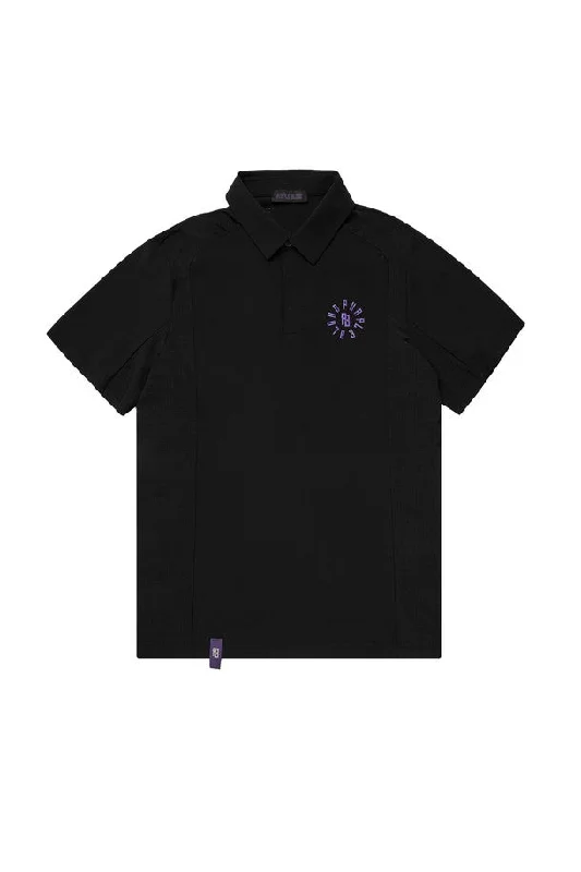 PURPLE BLOOD ARCH SYMBOL Pattern Polo HalfShirt