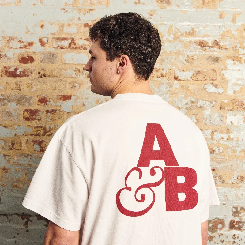 Above & Beyond Logo Tee / White & Red