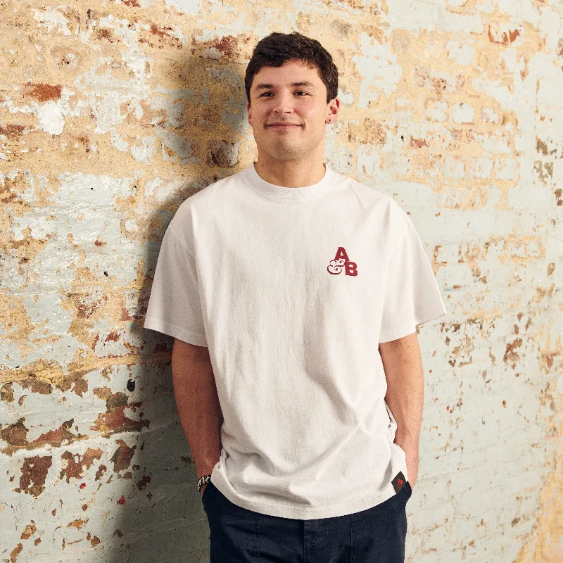 Above & Beyond Logo Tee / White & Red