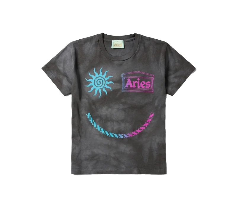 Aries Arise Grunge Happy Dude SS Tee - Grey