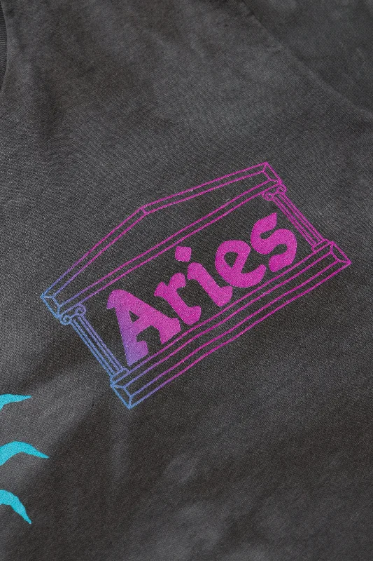 Aries Arise Grunge Happy Dude SS Tee - Grey