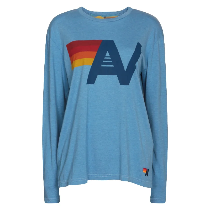 Aviator Nation Logo Boyfriend Long Sleeve Tee Ocean