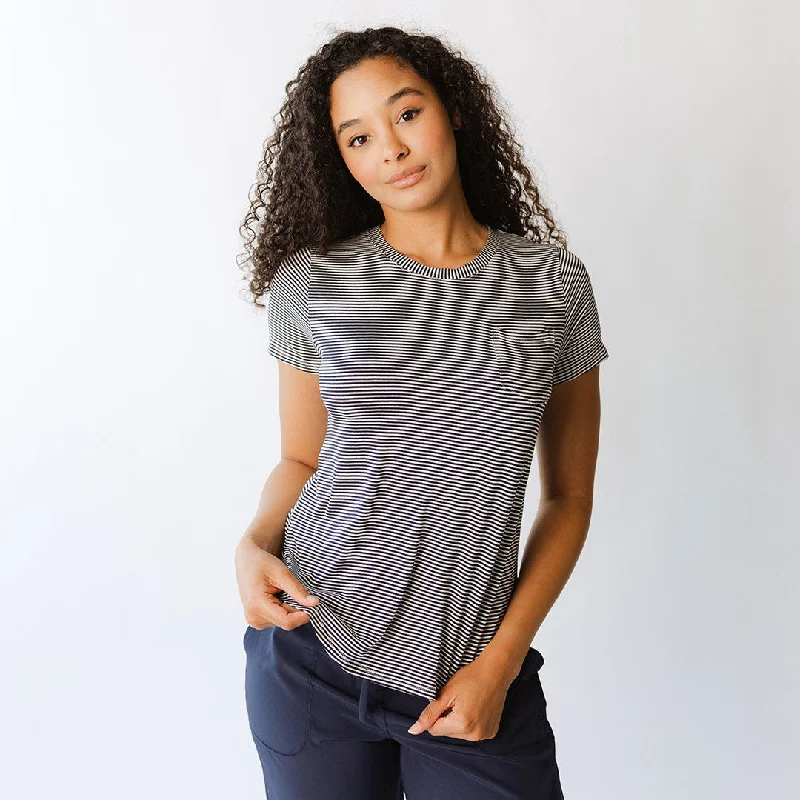 Basic Tee, Navy Stripe