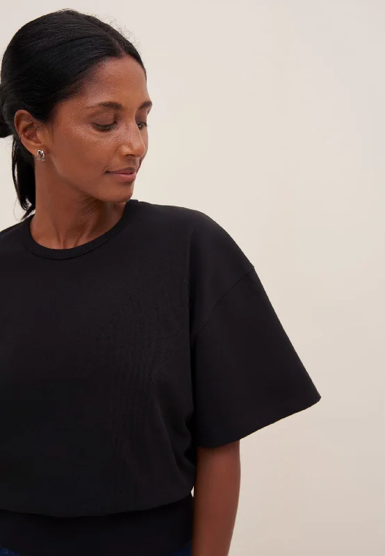 Boxy Rib T-Shirt - Black