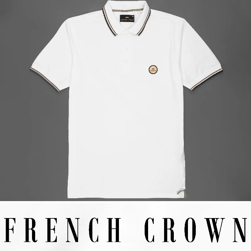 Bright White Mercerised Pique Polo