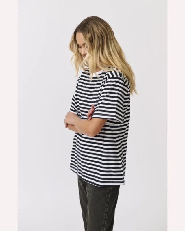 Cartel & Willow Marlie Tee - Black/White Stripe