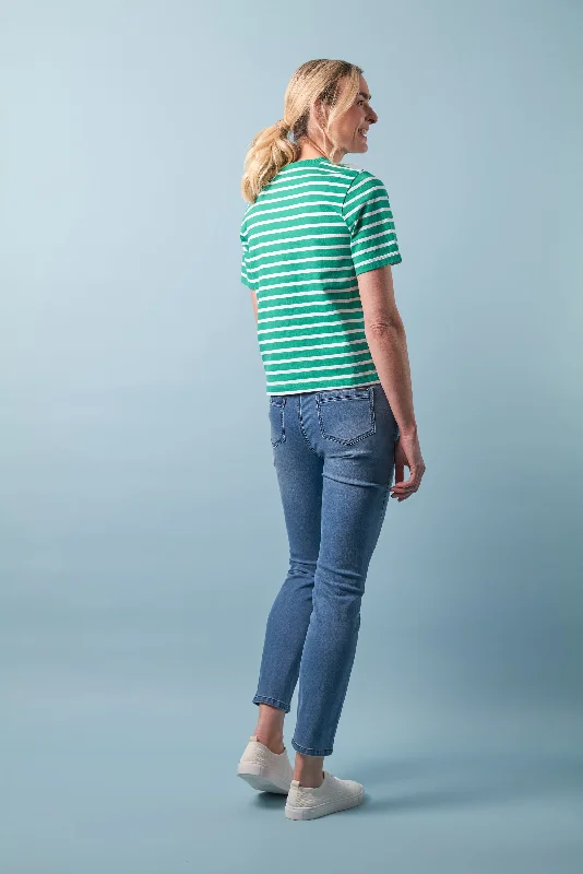 Charlie Jane Heathcote Tee - Green/White