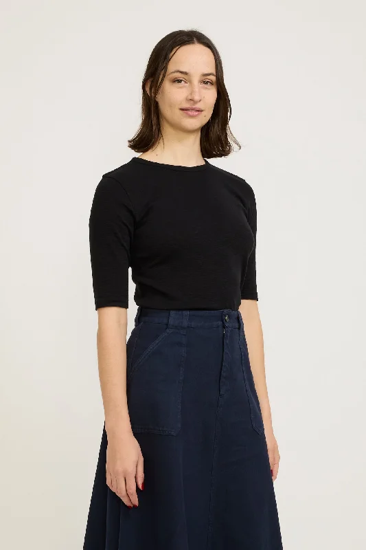 Charlotte Short Sleeve Top Black