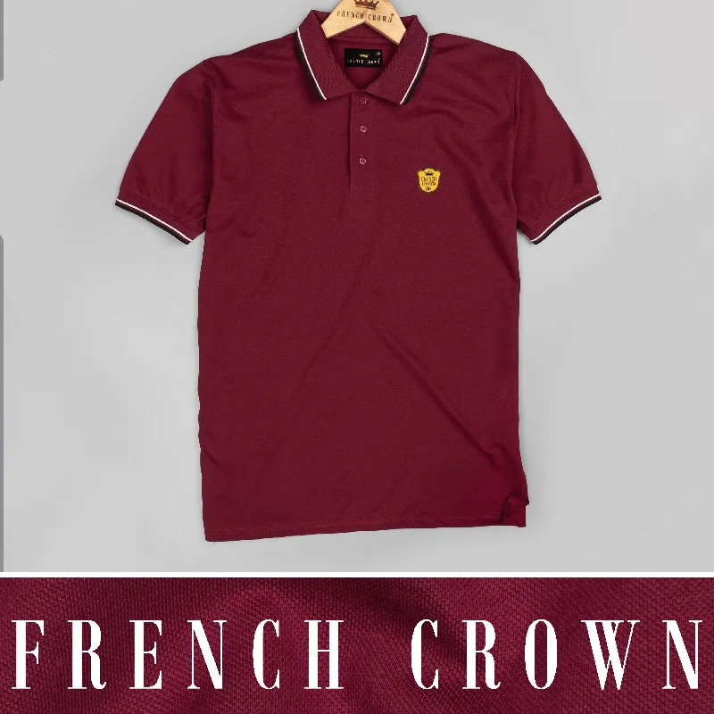 Claret Red Solid Super Soft Organic Cotton Mercerised Pique Polo