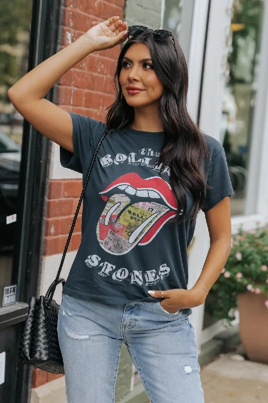 Daydreamer Vintage Charcoal Rolling Stones Graphic Tee - FINAL SALE