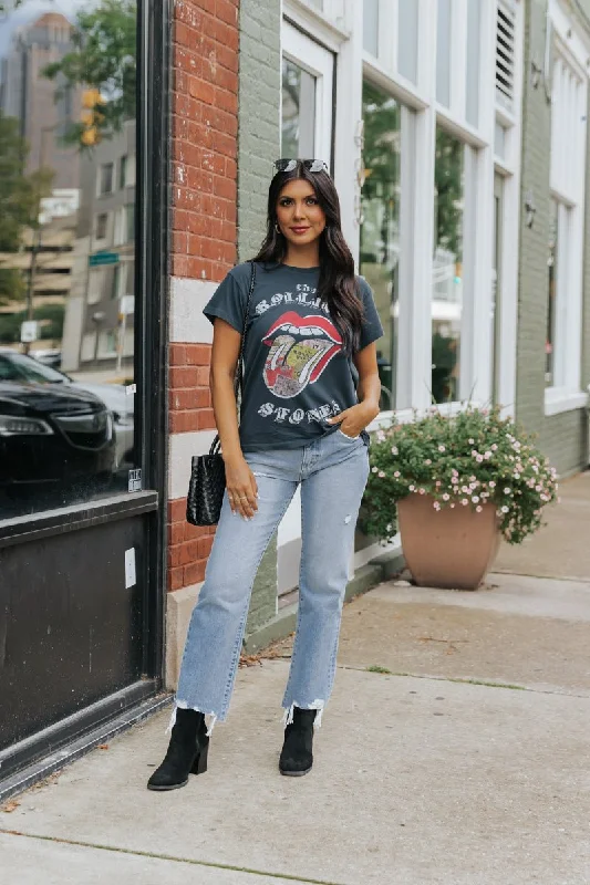 Daydreamer Vintage Charcoal Rolling Stones Graphic Tee - FINAL SALE