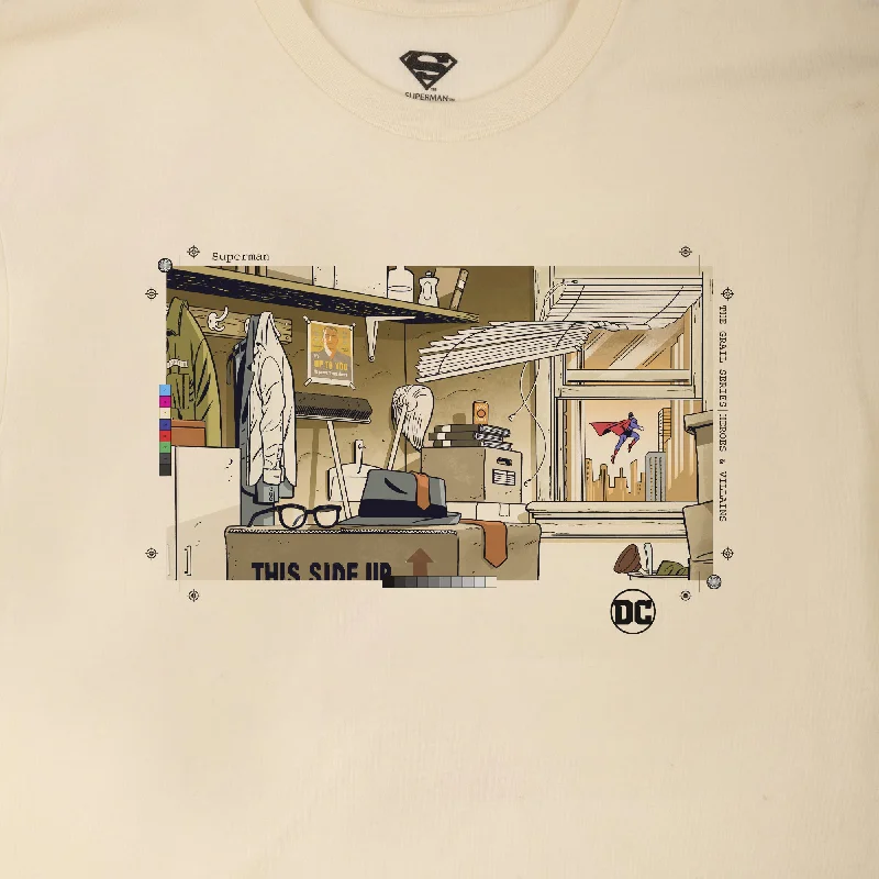 Superman Escaping Janitor Closet Natural Tee