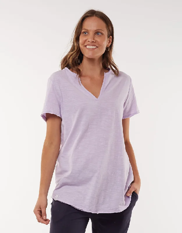 Elm -  St Helens Henley Short Sleeve Tee - LILAC