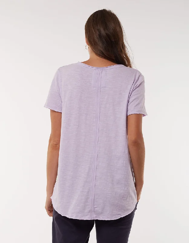 Elm -  St Helens Henley Short Sleeve Tee - LILAC