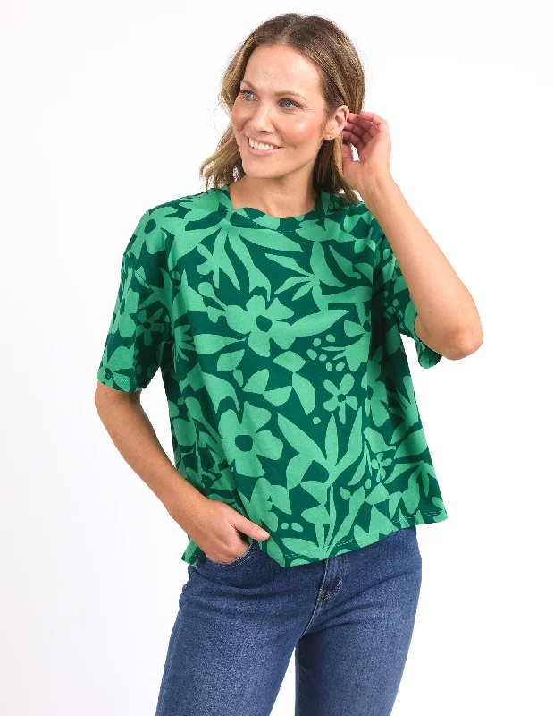 Elm Stencil Floral Tee - Greenbriar Floral Print