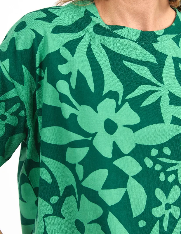 Elm Stencil Floral Tee - Greenbriar Floral Print